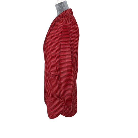 Philosophy Republic Clothing Red & Black Houndstooth Blazer Jacket S/P - Picture 2 of 5